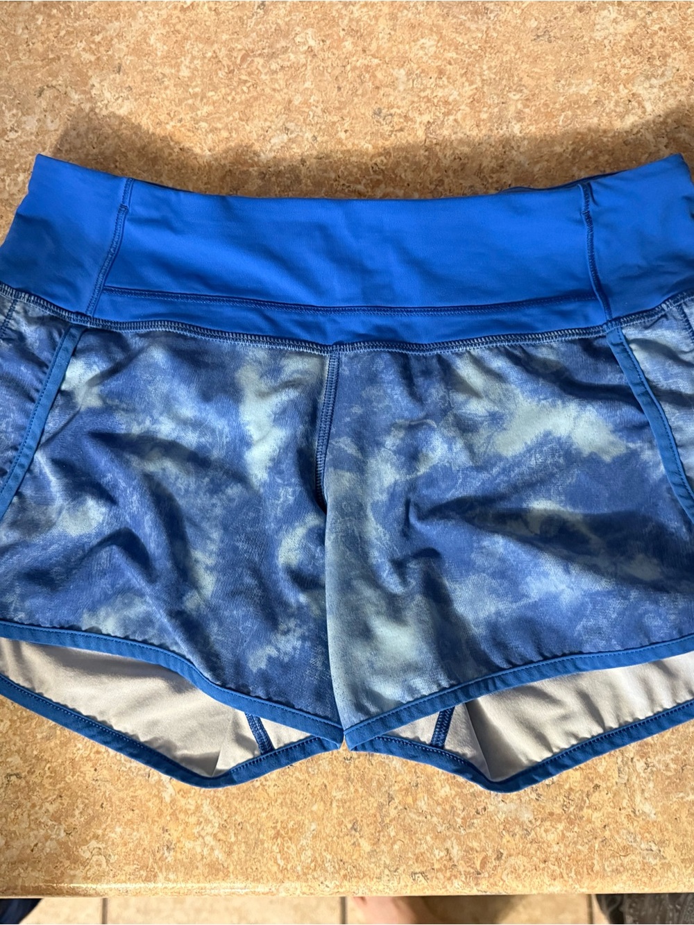lululemon athletica Blue Tie-Dye Athletic Shorts